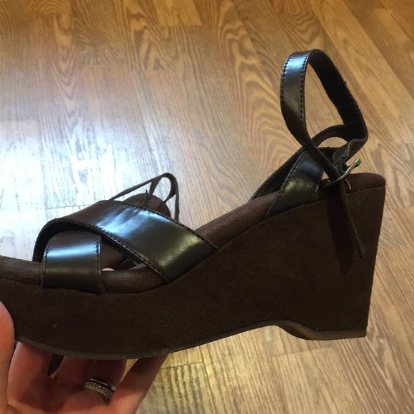 Nine West Chocolate Leather/suede sandals size 9 - Picture 5 of 8